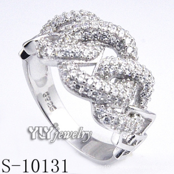 Micro Pave 925 joyería de plata con Zirconia mujeres anillo (S-10131)